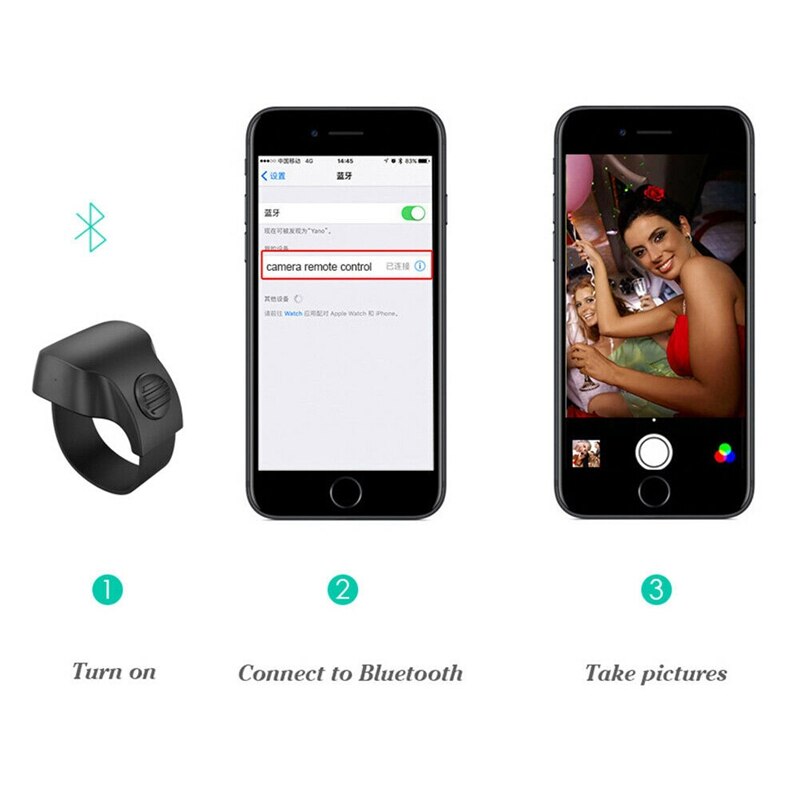 Auslöser für Selfie Zubehör Kamera Regler Adapter Foto Kontrolle Bluetooth Fernbedienung Geschmack für Selfie