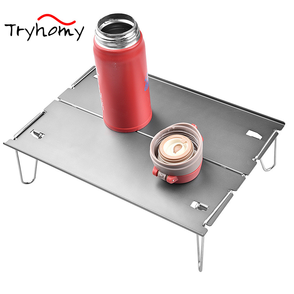 Tryhomy Ultralight Outdoor Camping Folding Table Portable Aluminium Alloy Dining Mini Desk Hiking Picnicing Tables