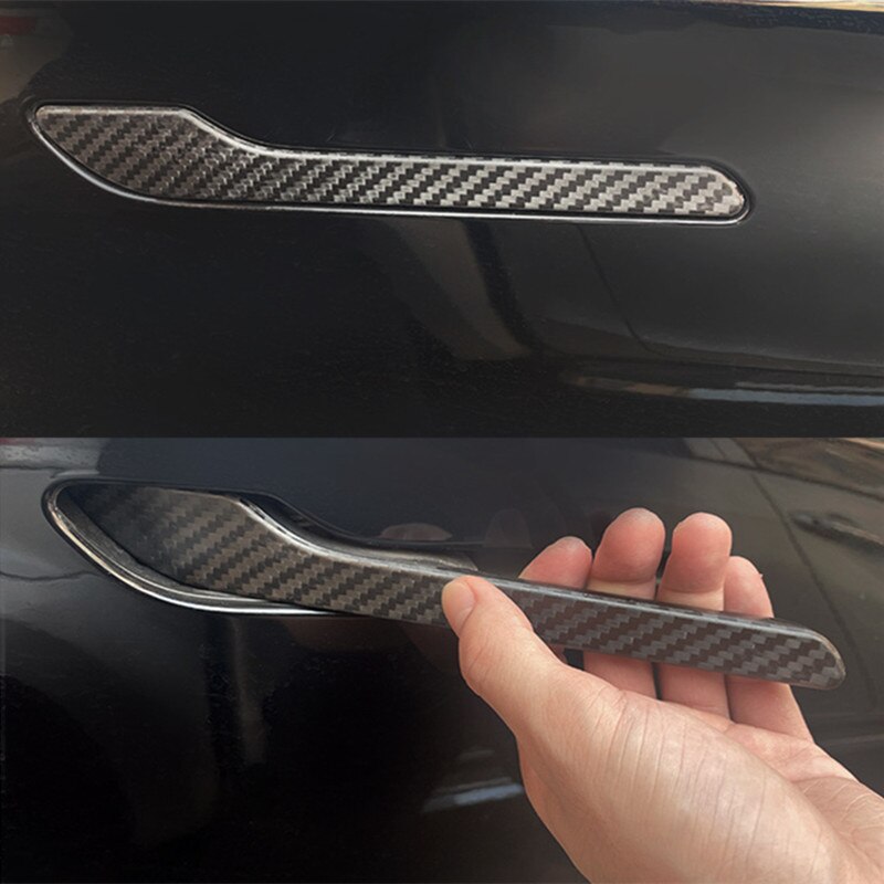 Juego de 4 unids/set para molduras de manija de puerta de coche Tesla modelo 3, pegatinas decorativas, modelo Y Kit de cubierta de manija de modificación de plástico ABS, Protector