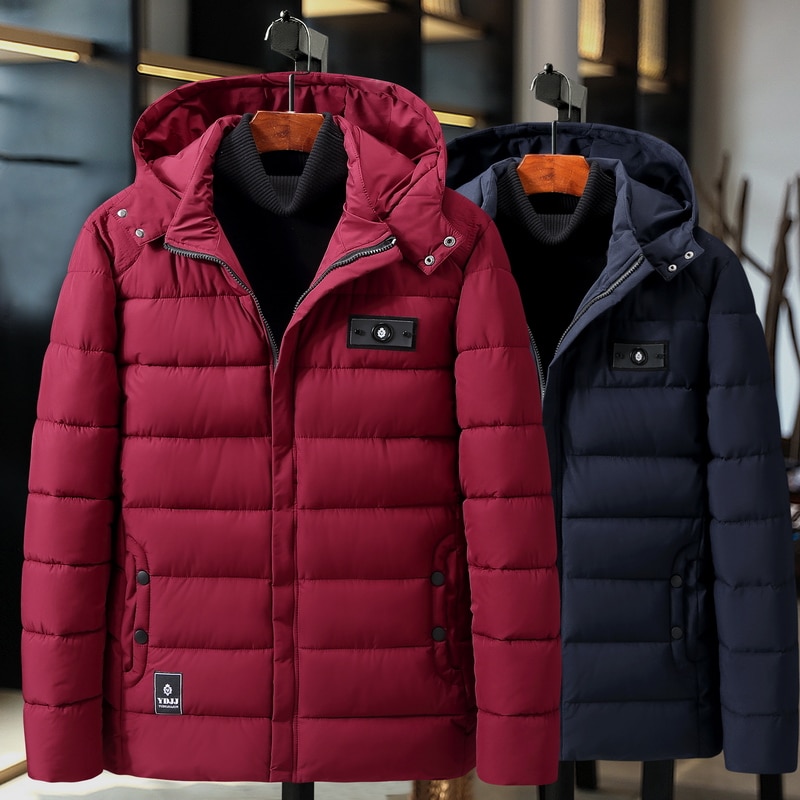 Plus size 9xl-4xl tyk polstret parka til mænd vinterjakke med hætte frakke med flere lommer varmt overtøj til mænd afslappet tøj