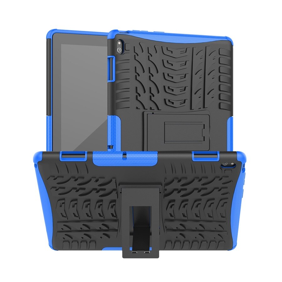 Stoßfest Rügestochen Für Lenovo Tab E10 fallen 10,1 zoll TB-X104F TB X104F fallen TPU + PC hybrid rügestochen Stehen Tablette abdeckung + Stift: Blau