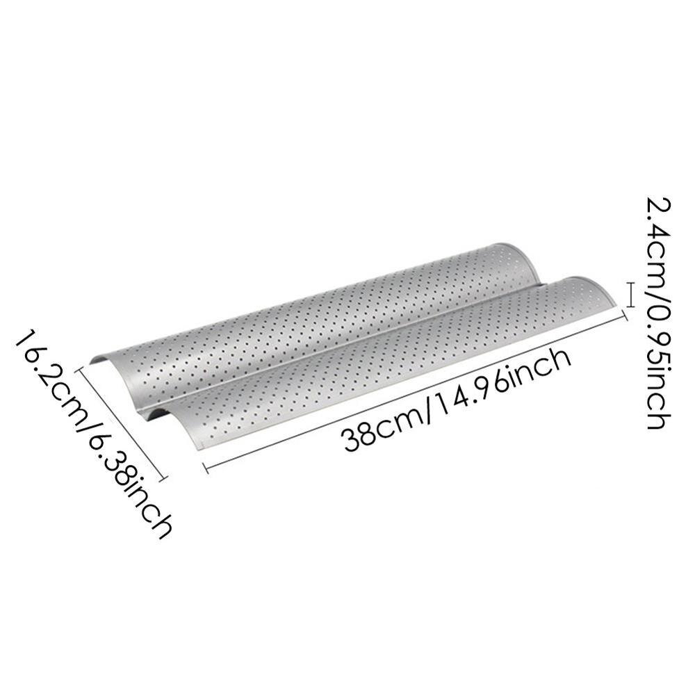 Nonstick French Bread Baking Mold Bread Wave Baking Tray Practical Cake Baguette Mold Pans 2 Groove Waves Bread Baking Tools