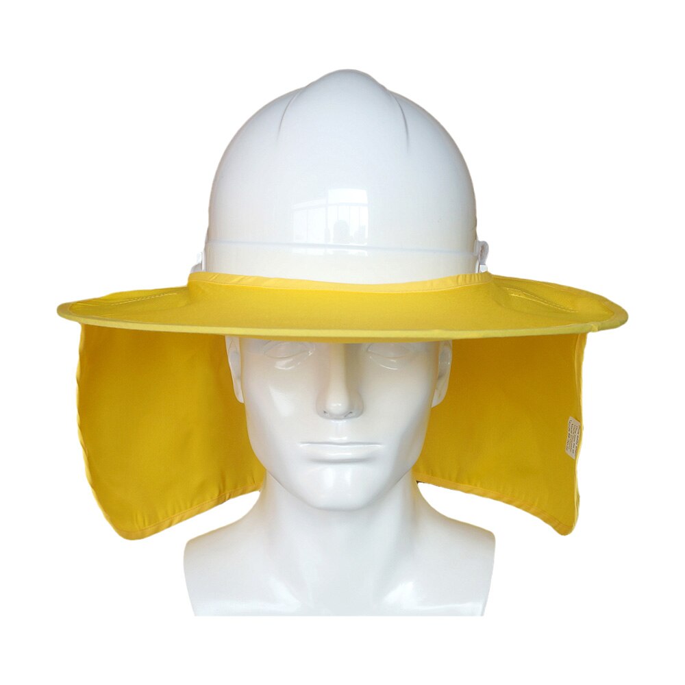 Sombrilla fluorescente para construcción al aire libre, sombrero duro de seguridad, protección para el cuello, cascos de protección: Gold