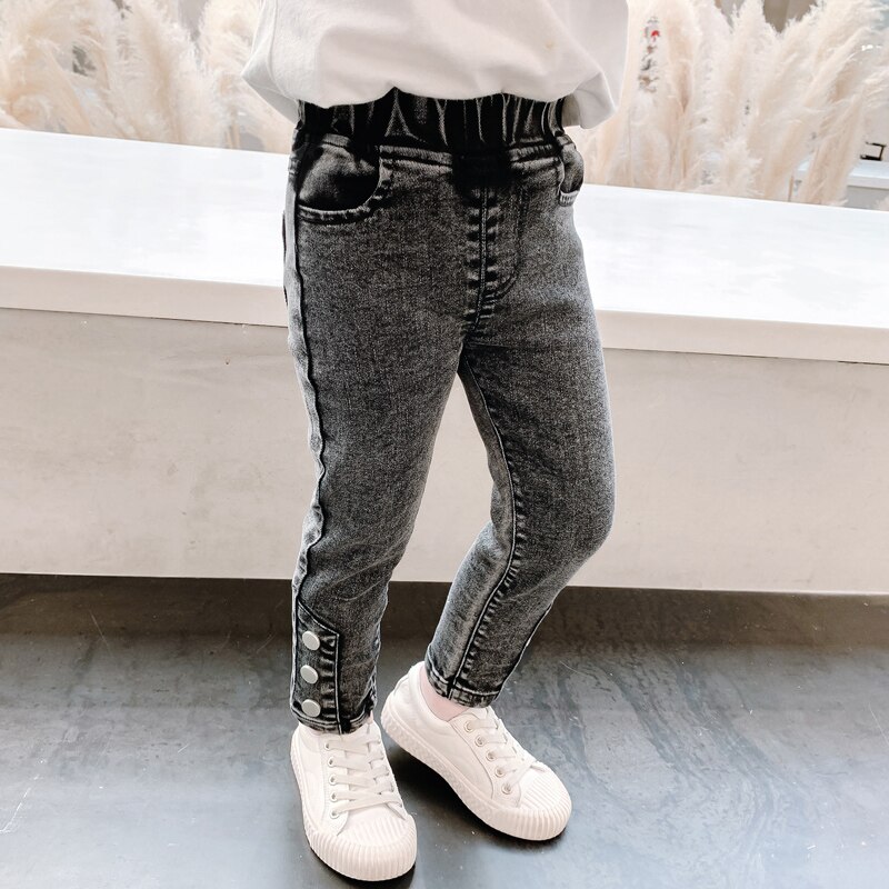 Nuovi pantaloni Denim per bambina primavera e autunno per bambini pantaloni lunghi per bambini abbigliamento in cotone per bambini Jeans Casual per bambini 2021