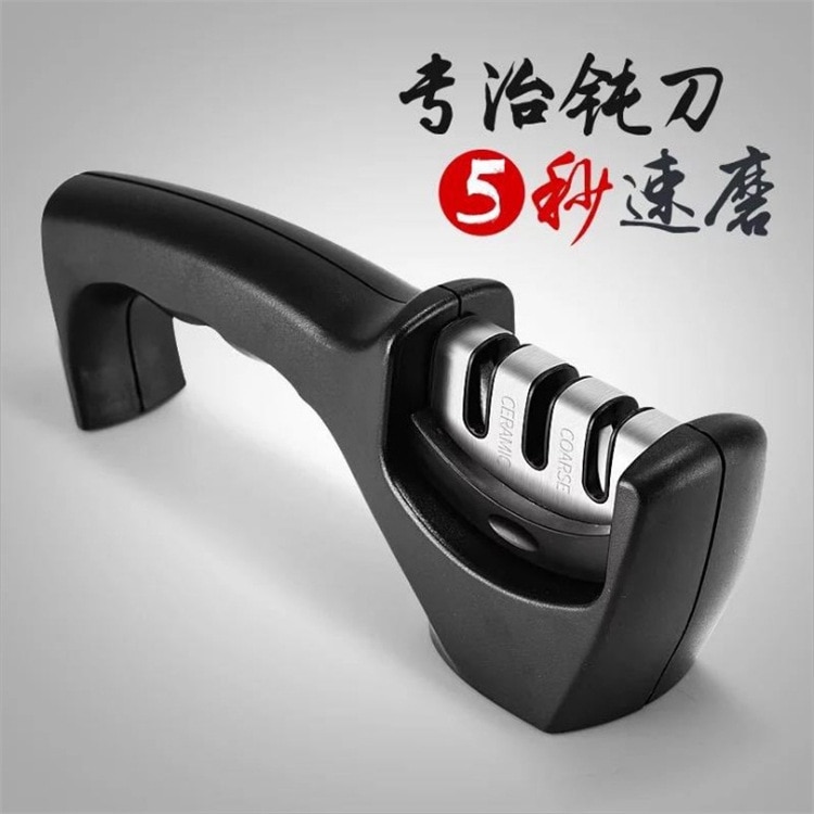 multi-function sharpener, tungsten steel diamond sharpener tool, kitchen fixed angle three-stage quick sharpening