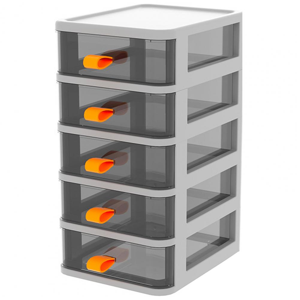 Multi-functional Desktop Storage Box Multi-layer Makeup Cosmetic Drawer Space Saving Plastic Storage Drawers Desktop Organizer: White 5 Layers