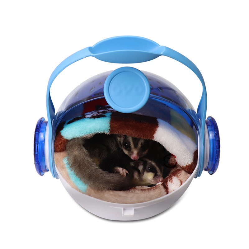Cage portative ronde de Hamster petit animal de compagnie cochon d'inde boîte à emporter transparente de Rat de maison