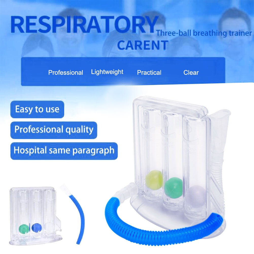 Ejercitador de respiración de tres bolas, equipo de entrenamiento de espirómetro, función de pulmones, Vital, , 1 Uds.,