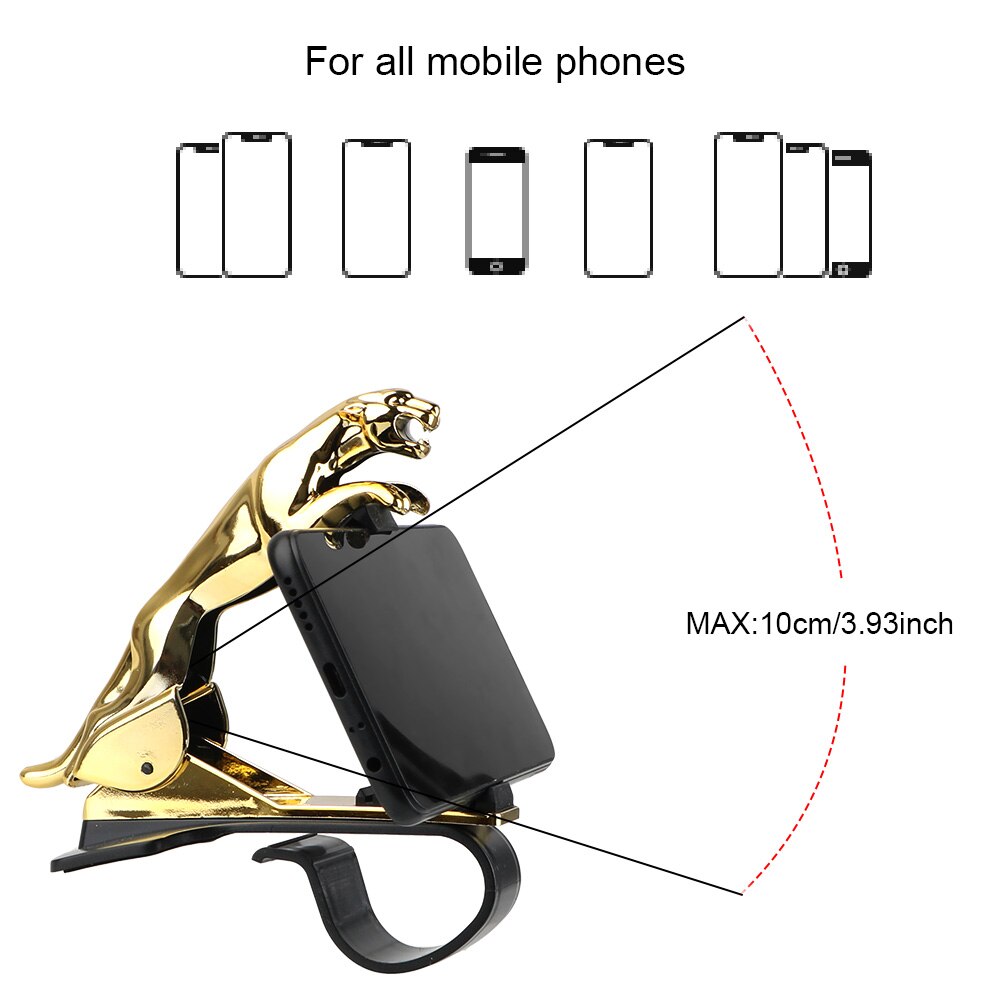 FORAUTO Clip de montaje ajustable coche soporte GPS soporte para teléfono móvil Universal leopardo coche soporte de teléfono