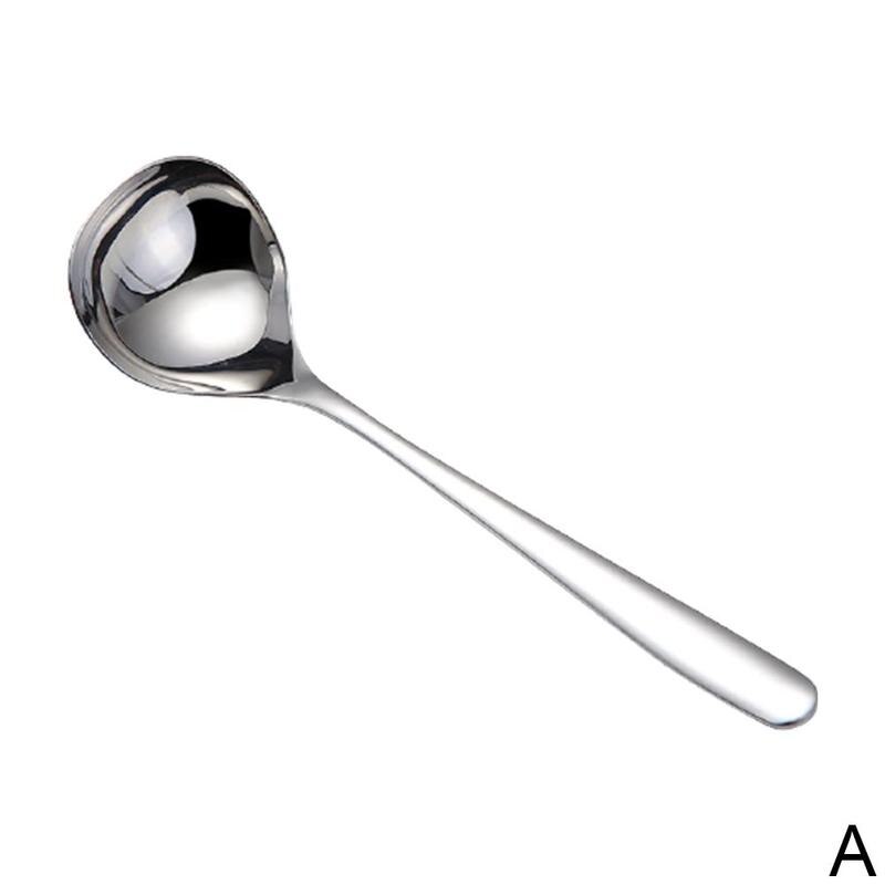 1 Pcs Stainless Steel Spoon Family Soup Spoon Stainless Steel Kitchen Cooking Spoon Household Tableware Supplies: A