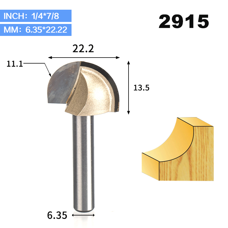 HUHAO 1pcs 6/8mm Shank Double Edging Router Bits for Wood Cove Box Bit CNC Milling Cutter Carbide Woodworking Tools: 2915