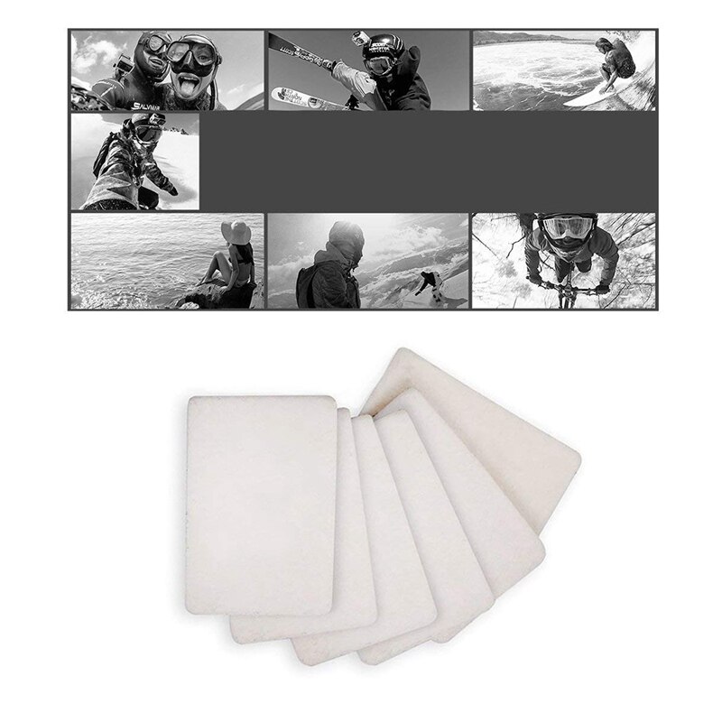 6 unids/set inserciones de secado antivaho reutilizables para GoPro HERO5 4 sesión HERO 5 4 3 + SJCAM SJ6000 SJ4000