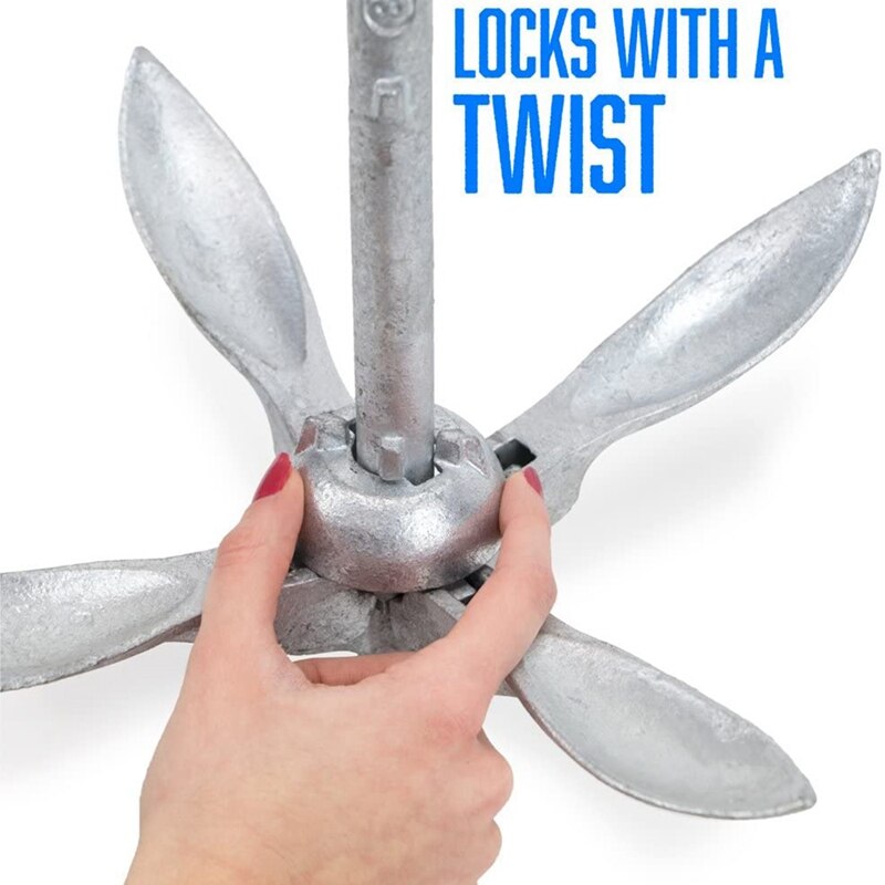 Galvanized Folding Grapnel Boat Anchor Folding Anchor for Kayaks Canoes Paddle Boards Small Watercrafts Ship Accessories