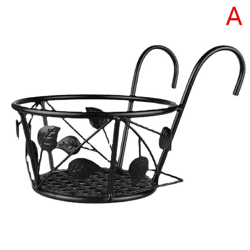 Outdoor Hanging Basket Plant Iron Racks Fence Balc... – Grandado