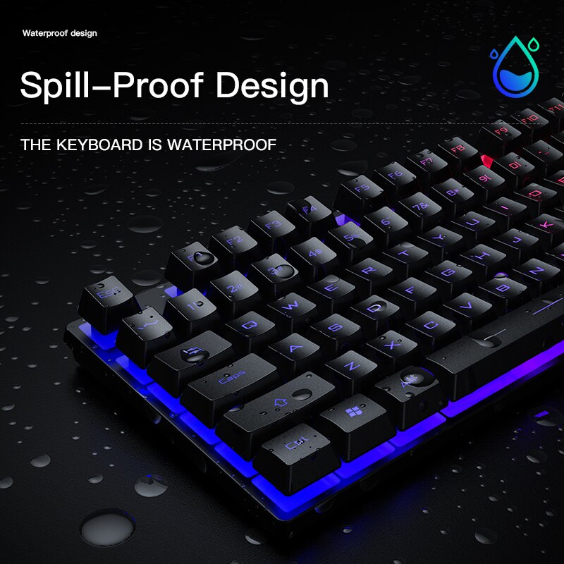 Gaming keyboard and Mouse Combos Wired Kit 104 Keycaps With RGB Backlight English keyboard Gamer Ergonomic Mause For PC Gamer