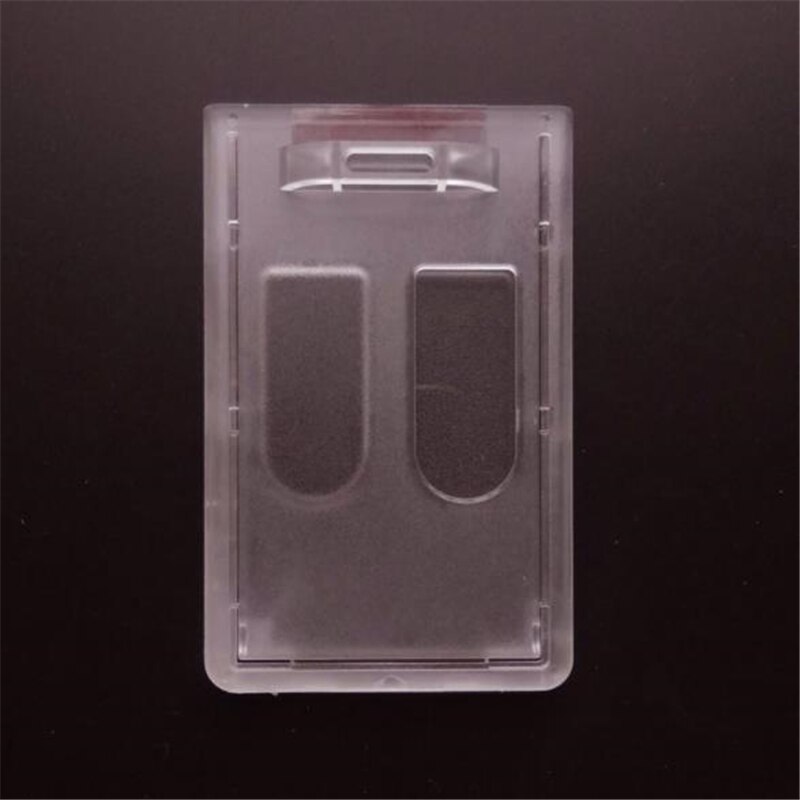 Lodret pc mat hård plast id kreditkort badge holder dobbelt dæksel lomme bus kort etui grænse lanyard huller: Default Title