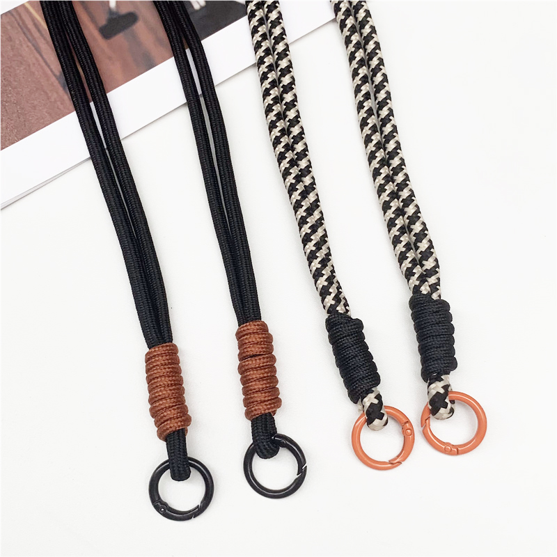 120cm Double Rope Mobile Phone Lanyard Crossbody Phone Straps Neck Clip Cord Rope Twisted Backable Outdoor Anti-loss Phone Chain