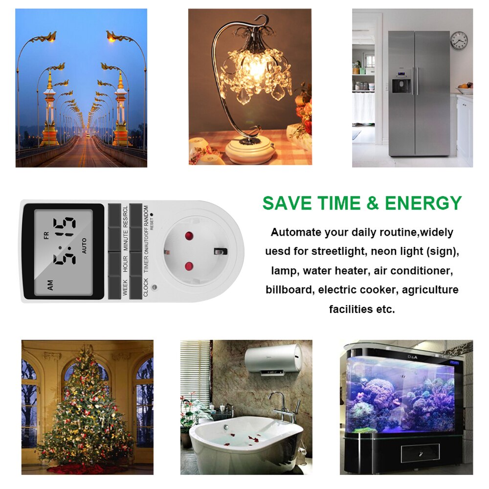 Digital Weekly Programmable Timer Switch Electrical 7 Day 24 Hour Power Socket For Kitchen Tool