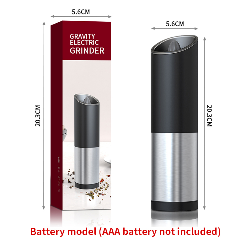 Electric Automatic Mill Pepper And Salt Grinder with LED Light USB Charging Spice Salt Pepper Grinder Adjustable Coarseness Mill: B2 battery