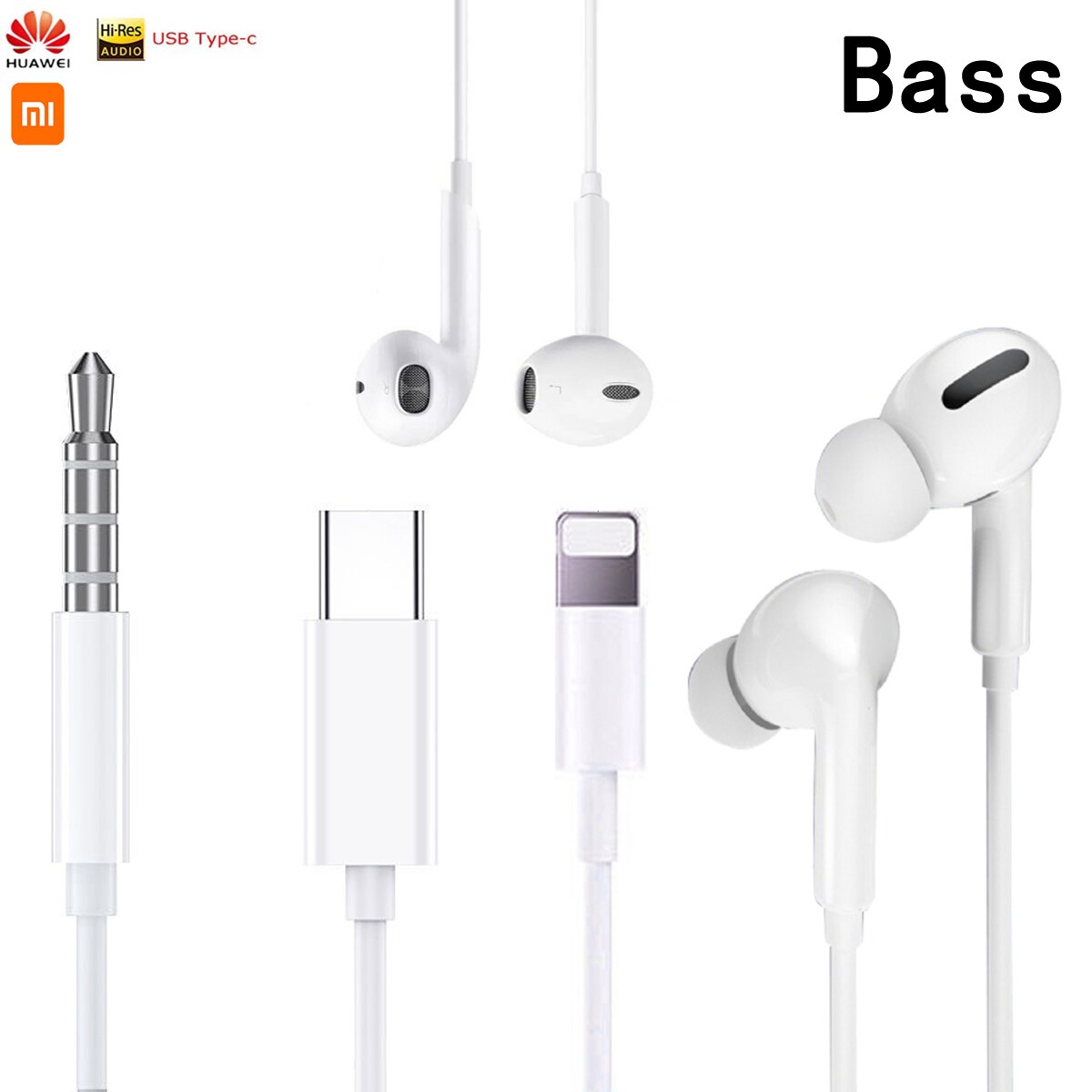 Headphone Control Volume Speaker headset W/Mic wired Earphone For Huawei Honor Xiaomi Samsung Galaxy iphone One plus Vivo oppo