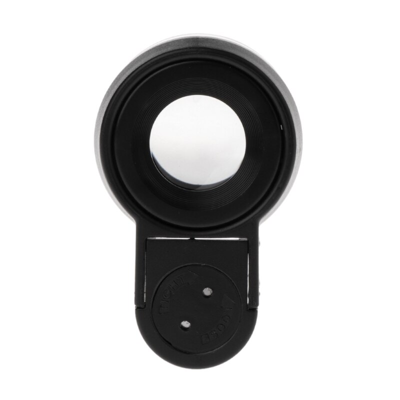 Adjustable Loupe Magnifier Jewelry Magnifying Glass 45X Loop LED Focus UV Light 3 x LR1130 Button Cell 21mm Lens Diameter