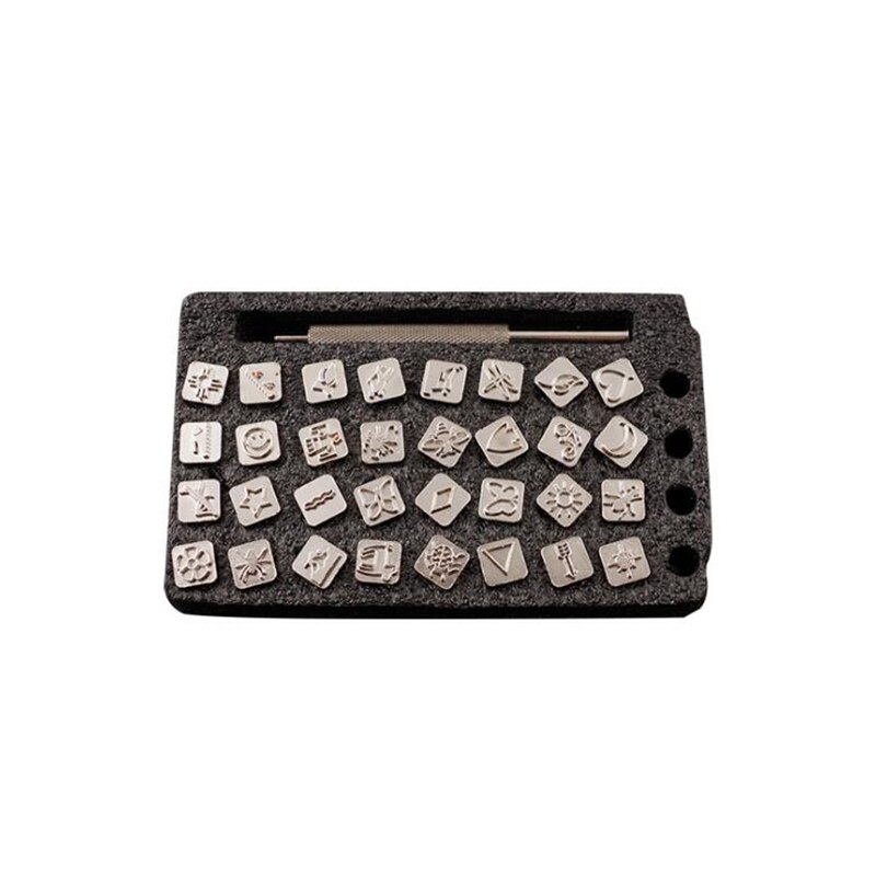 32pcs/set Leather Printing Punch Tools Handmade Carving Leathercraft Punch Stamps Sculpture Metal Leather Craft Tools