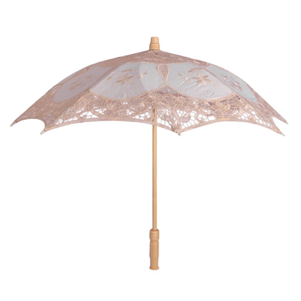 Kant Parasol Parasol Borduurwerk Bruid Paraplu Wit Ivoor Wedding Paraplu Mariage