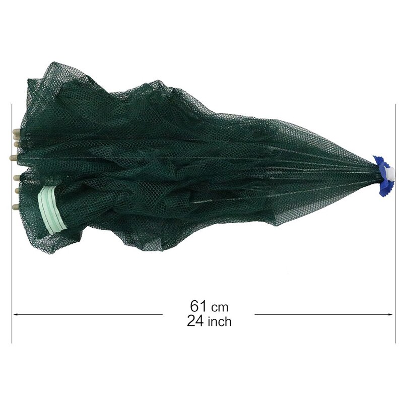 Red de pesca plegable, trampa de red de aterrizaje, jaula de inmersión fundida para pescado, camarón, pececillo, cangrejo