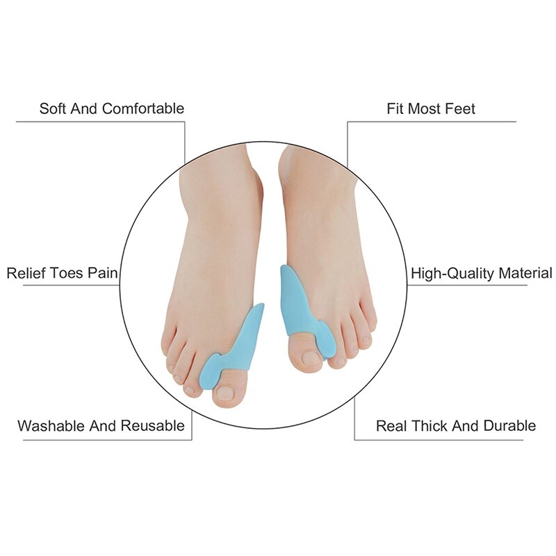 2Pcs Soft Silicone Toe Separator Straightener Thumb Crooked Thumb Toe Aligner Positioning Separator Foot Care Tool