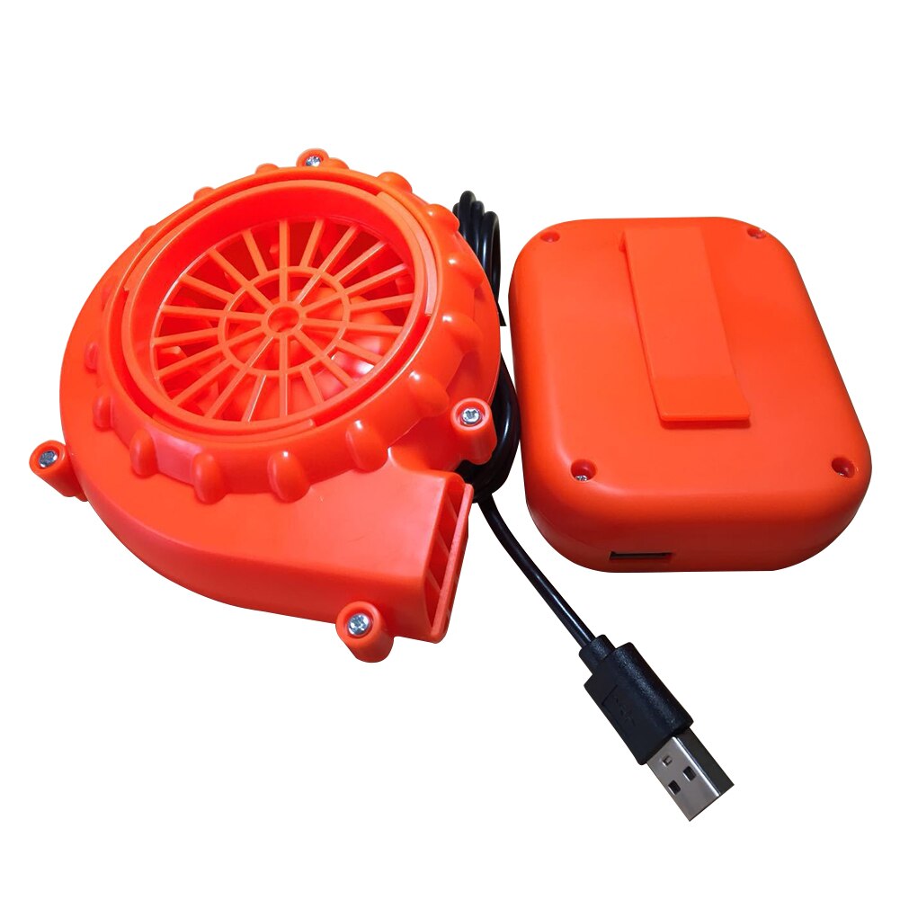 Dc 6V Draagbare Mini Elektrische Ventilator Air Blower Voor Pop Mascotte Hoofd Gas Modus Cartoon Kostuums Opblaasbare Energiek Oranje blower