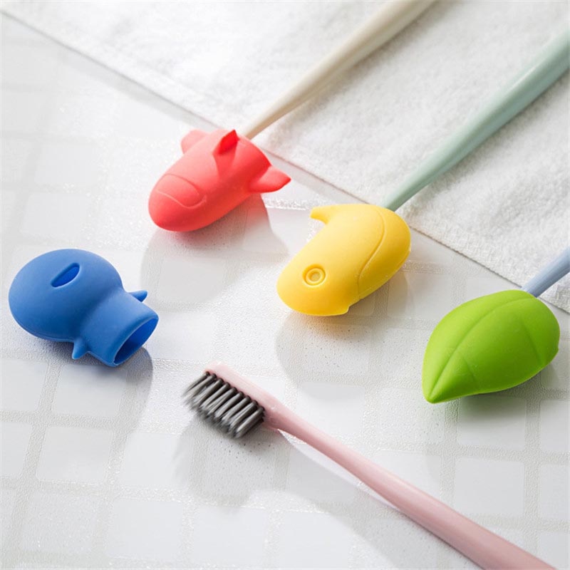 4 farver giftfri blød silikone tandbørste sag dække udendørs rejse bærbar børstehætte beskyttende ærme tandbørsteholder