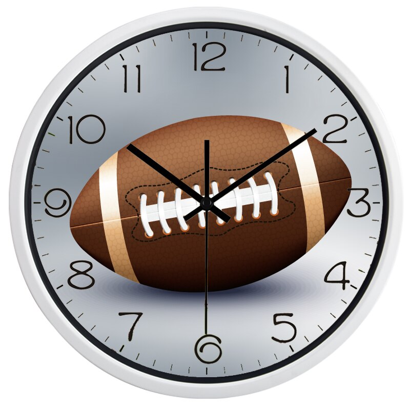 Horloge murale de Rugby pour salon, horloge de Sport pour garçon, balayage Vintage, maison Simple, numéro, offre spéciale