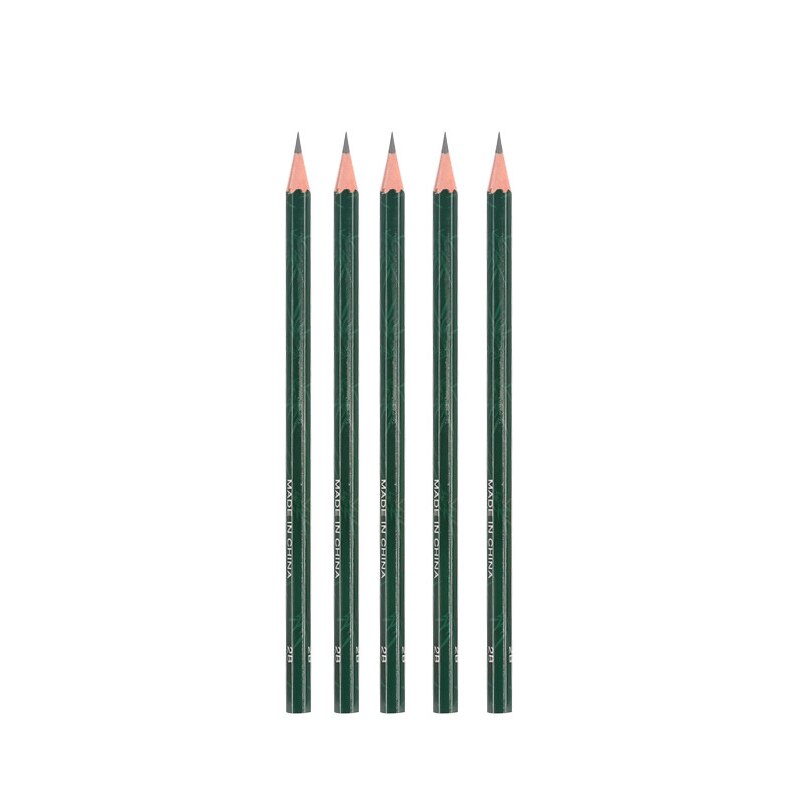 Crayons à mine en bois 2B pour enfants, 5/10, pièce/ensemble, pour croquis, dessin, école, papeterie de bureau: 5PCS-Set