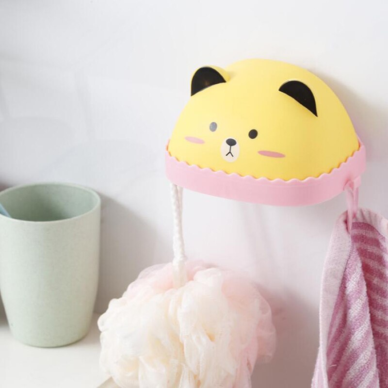 Cartoon Bathroom Rack Strong No Trace Sticker Plastic Cartoon Animal Shelf Portable Soap Dishe Holder Rack Bathroom Accessories