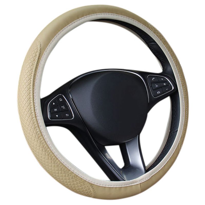 Onewell bilfiber hud ratdæksel åndbar bil auto universal elastisk skridsikker ratdæksler bil styling: M