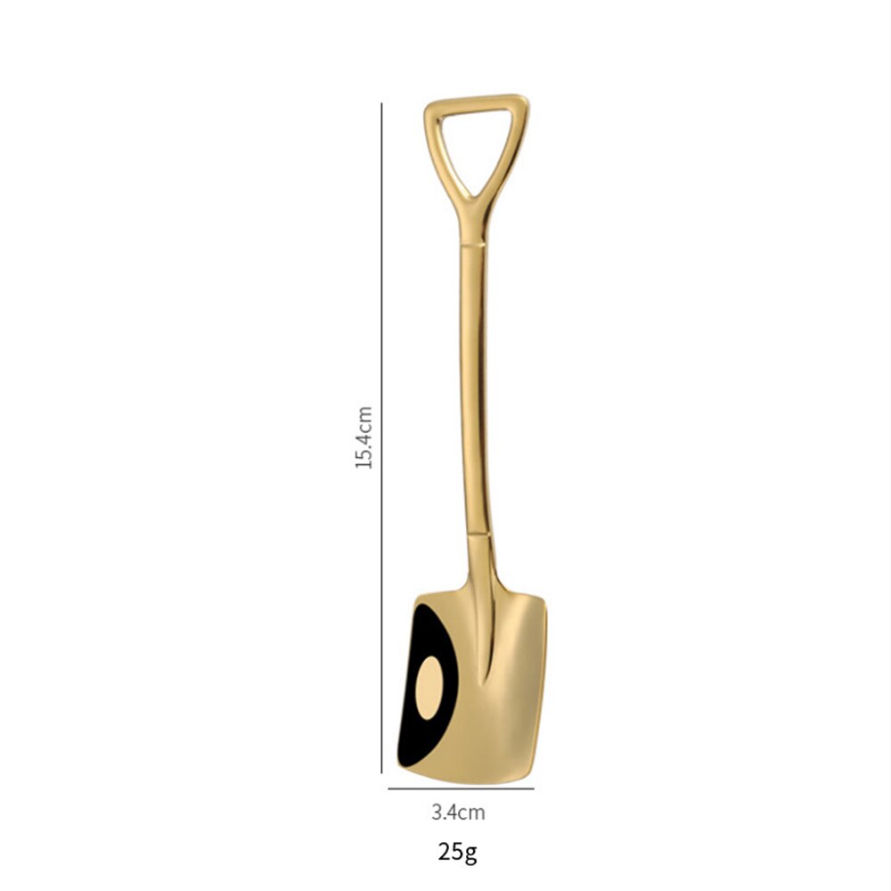 Rustfritt stål jern spade skje kaffe is skje engineering spade retro søt firkantet hode skje kjøkkenutstyr: B