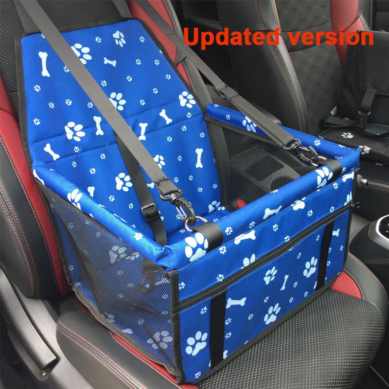 Pet Carriers Dog Car Seat Cover Carrying for Dogs Cats Mat Blanket Rear Back Hammock Protector transportin Folding Blanket: C-Blue bones