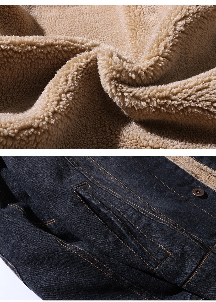 Denim Jacke Männer Winter Windbreaker warm Herren Jacken Outwear Jeans Mantel Männlichen Multi-tasche Cowboy Kleidung Plus Größe s-6XL