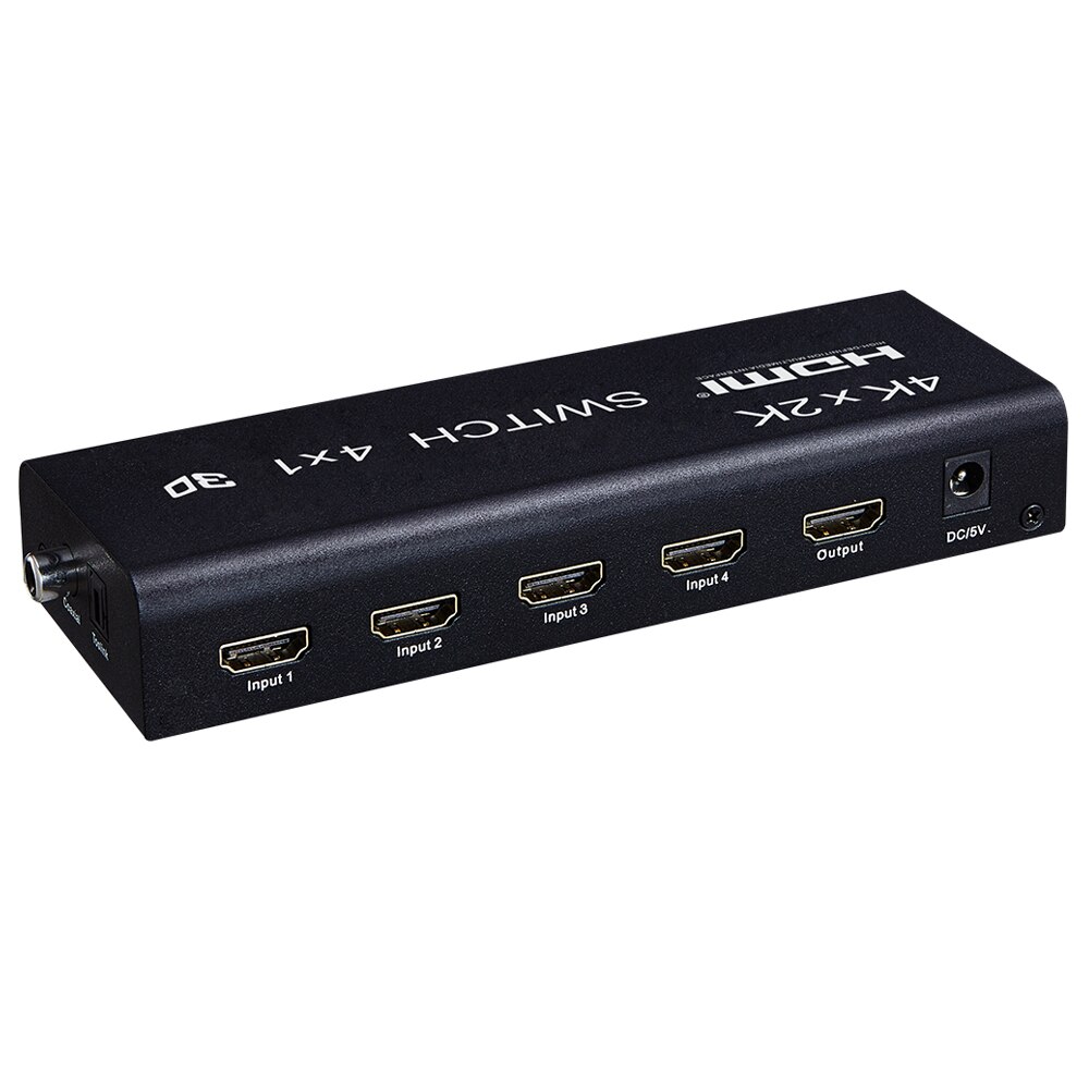 4K X 2K Hdmi Switch 4X1 3D Switcher 4in1 Uit Onafhankelijke Audio-uitgang 3.5 Mm Hoofdtelefoon Fiber Coaxiale 1080P 4K Pc Naar Tv Hdtv Schakelaar