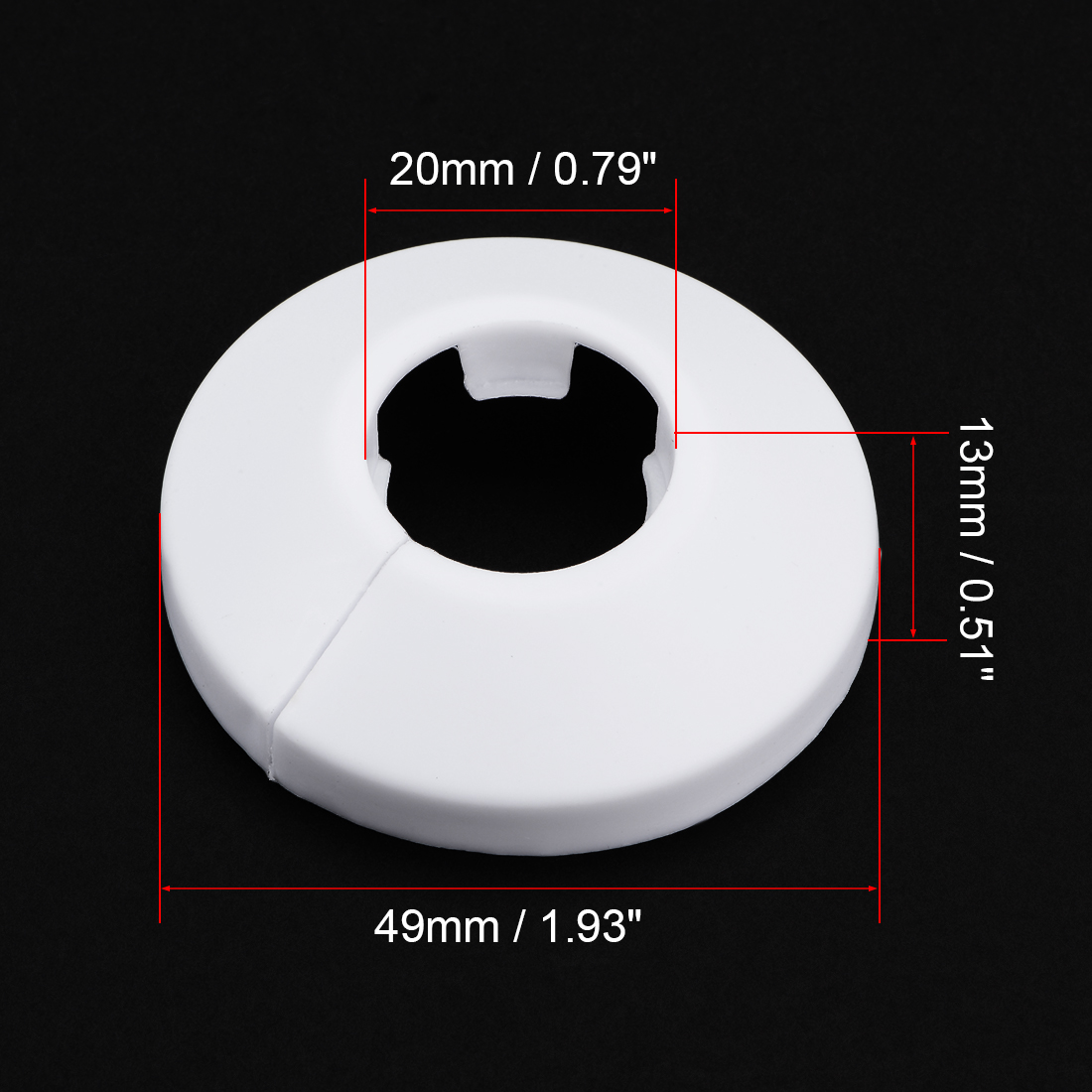 8 Uds 12mm-50mm cubierta de tubería de agua decoración de Collar de tubo PP cubiertas de tubo de escudo de radiador para válvulas angulares accesorios de grifo: Negro