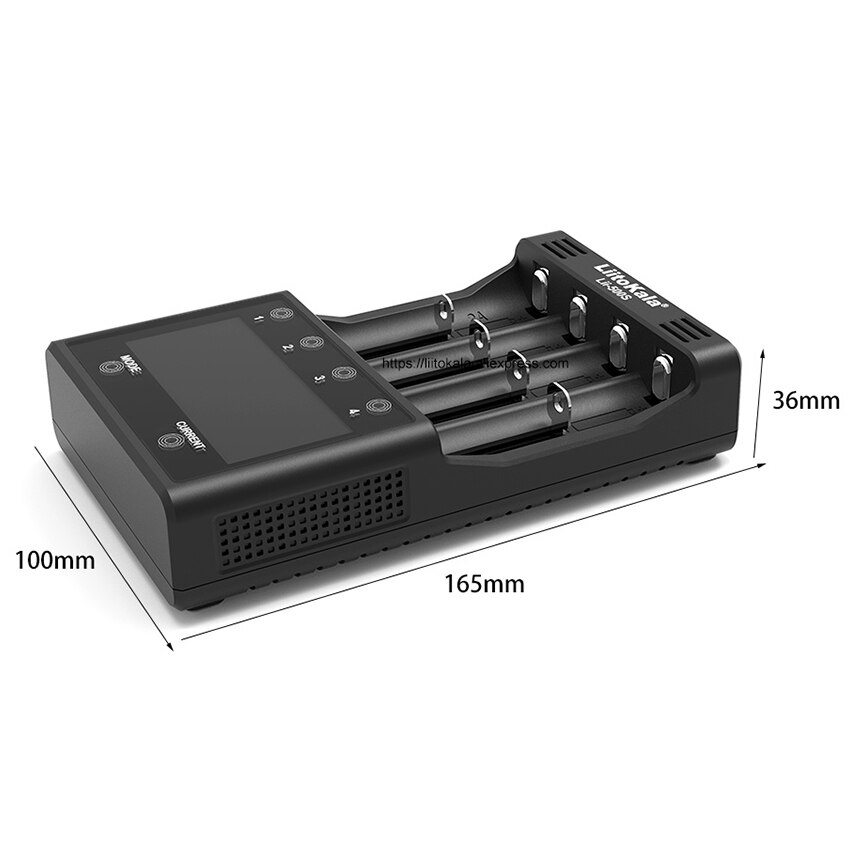 LiitoKala Lii-500S LCD Touch Battery Charger - 1-4 Batteries - USB Output - Quick Charge