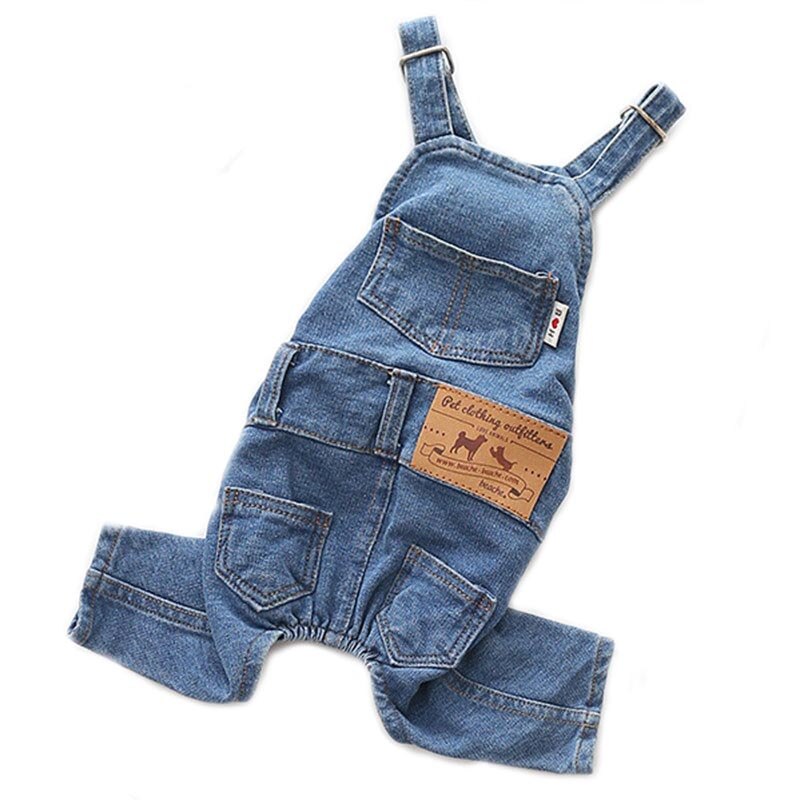 Denim Jumpsuit for Dogs Blue Jeans Dog Overalls All Match Suit for Chihuahua Pitbull Romper Summer Dog Costume ropa perro
