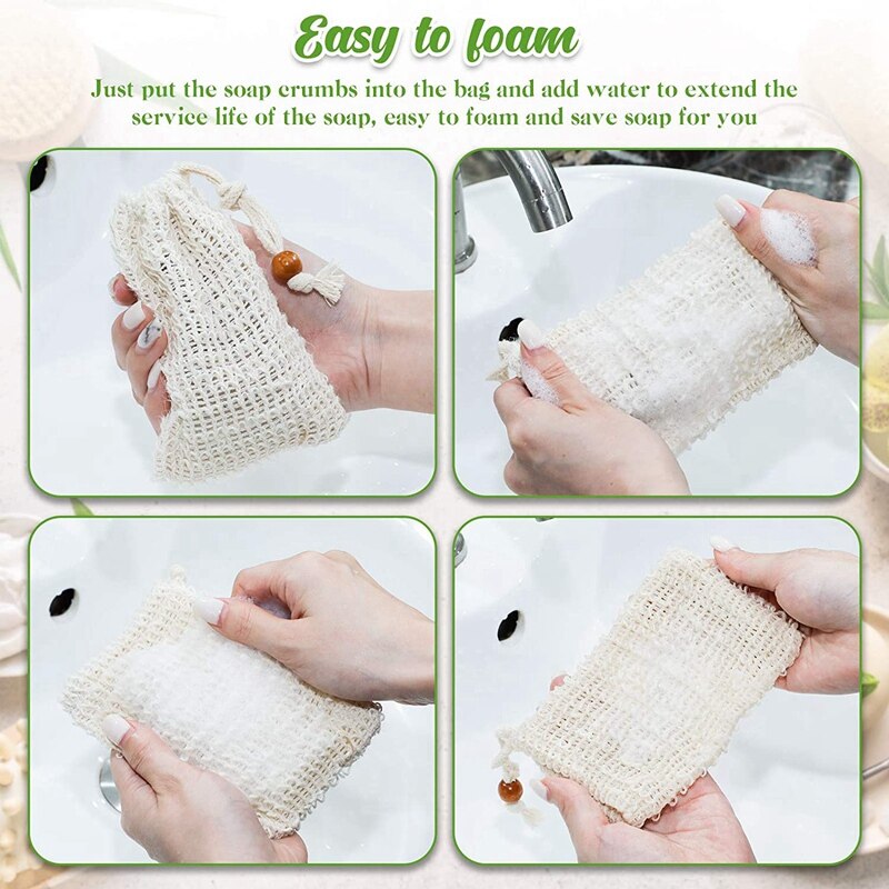 36 Pack Seife Peeling Taschen, seife Sparer gemacht Sisal Gittergewebe Seife Tasche Bar Seife Tasche mit Kordelzug für Schlecht &Ampere; Dusche Verwenden