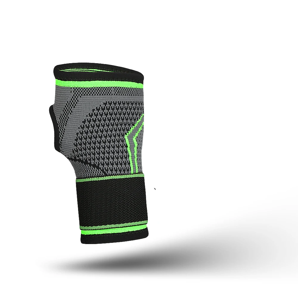Fitnessstudio Sport Armbinde Handgelenkschutz Palme Handgelenkschutz Unterstützung Handgelenkstütze Verstellbarer Riemen Kompressionshandschuhe für Karpaltunnel: M / Grün
