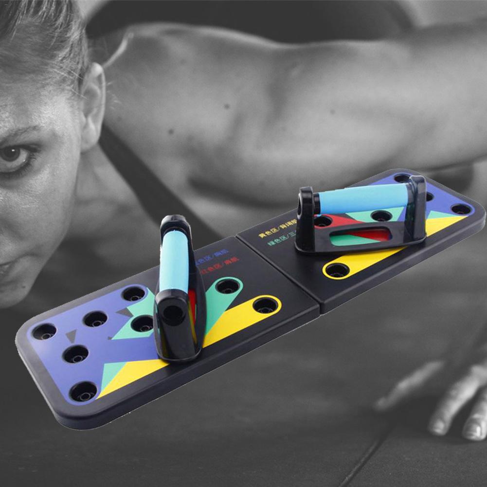 Push-up träningsställning bräda 9 in 1 body building fäste hopfällbar push-up träning träning muskel fitness pushup stativ verktyg