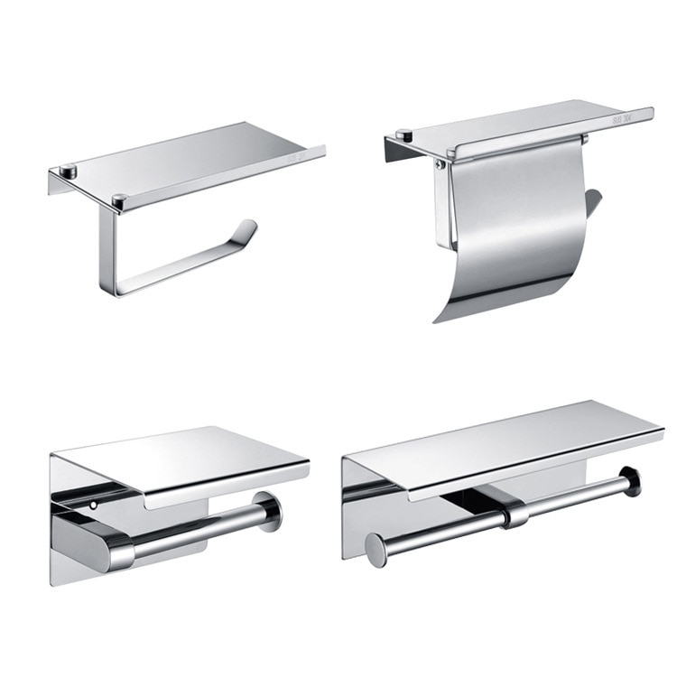 304 Stainless Steel Tissue Box Roll Stand Mobile Phone Stand Toilet Paper Holder Bathroom Tissue Holder