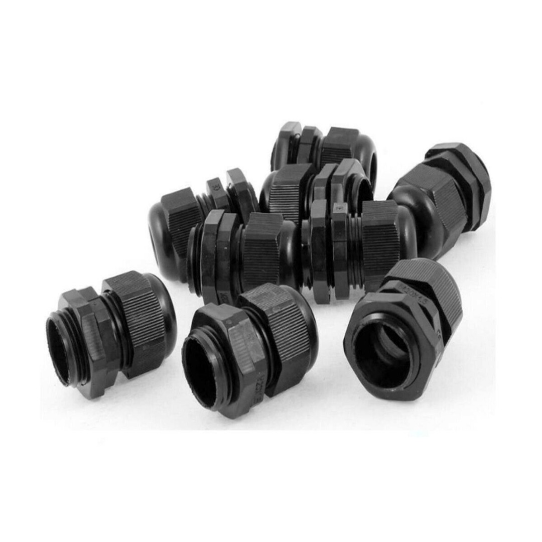 20pcs M20 Nylon Plastic Cable Gland 6mm-12mm PG9 PG11 PG13.5 PG16 Cable Glands Connector Waterproof Compression Locknut Washer