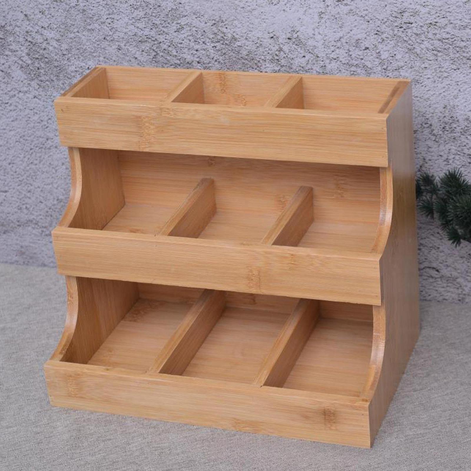 Tea Bag Organizer Vertical Display Stand Tea Rack Tea Bag Station Wood Tea Box Container for Kitchen Cabinet Dorm Pantry Office