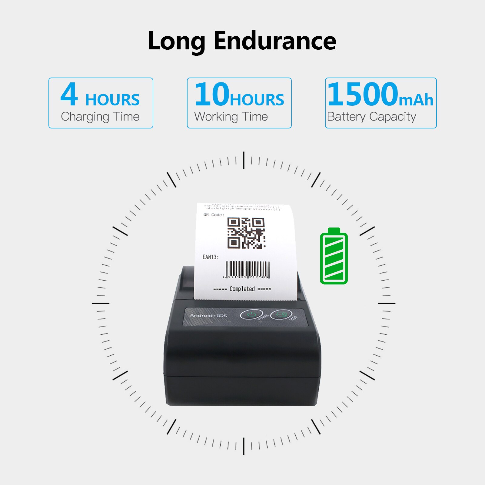 Aibecy Portable принтер Label Printer 58mm Wireless Printer Receipt Thermal Printer USB BT Connection Command Impressora Termica