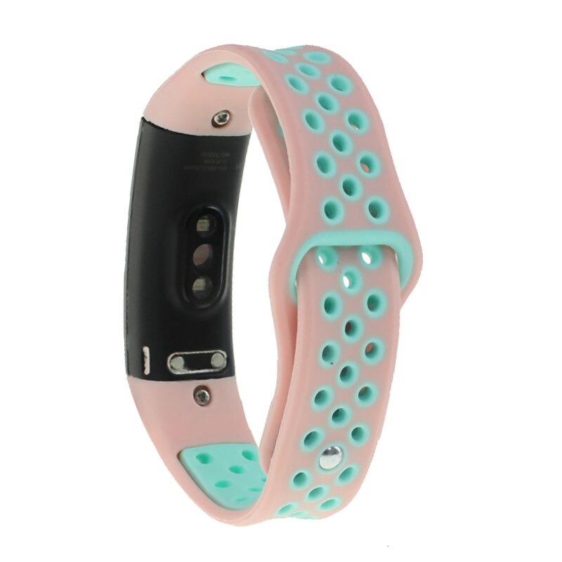 Correa de reloj para Huawei Honor 3, pulsera deportiva de silicona transpirable, repuesto para Honor Band 3, accesorios de pulsera: Rosa verde